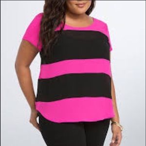 Pink & Black Mesh Blouse